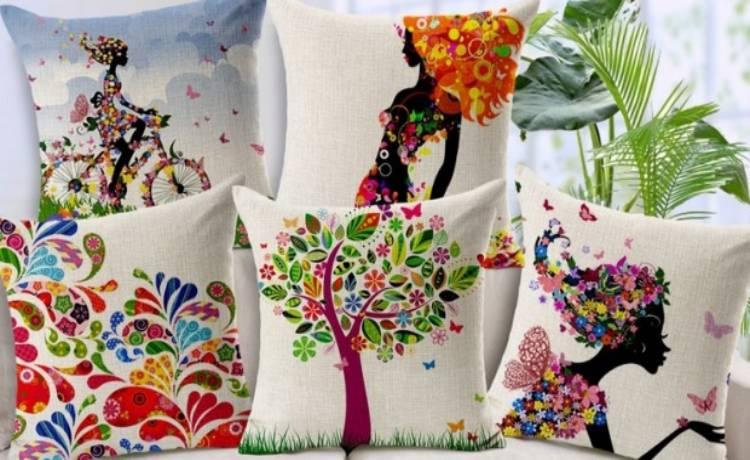 دوخت کوسن‌های رنگی