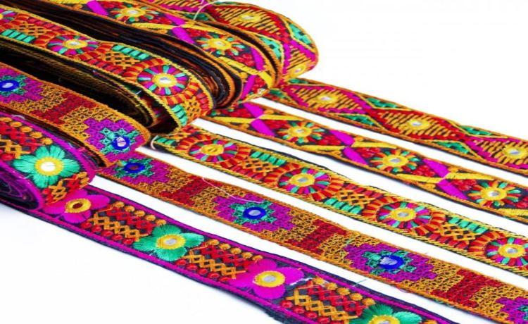 نوار پارچه ای گلدوزی هندی و سنتی