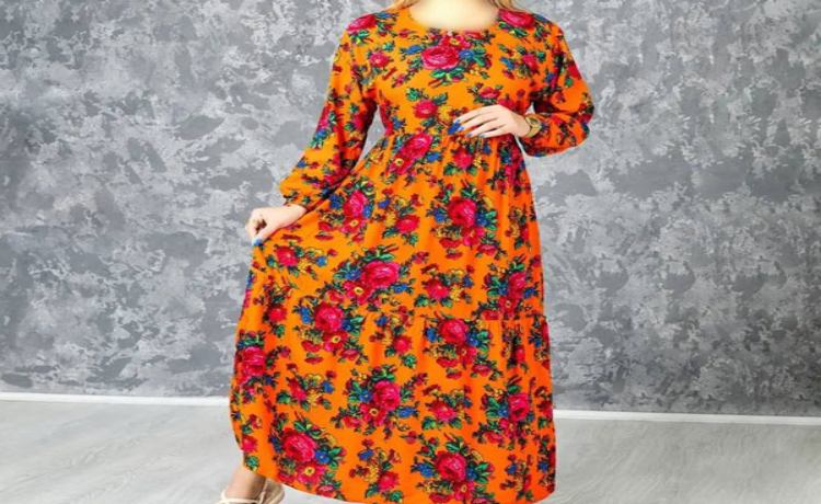 پیراهن نخی گشاد زنانه خانگی
