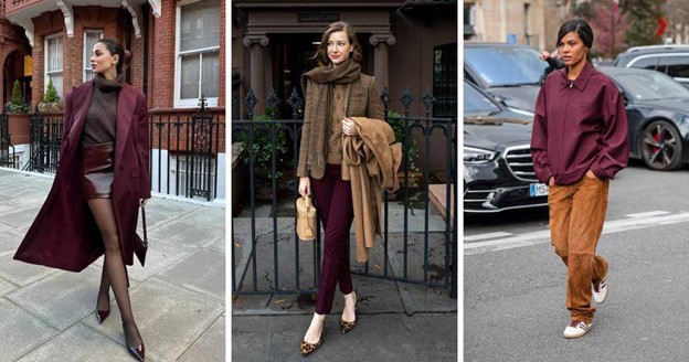 استایل زنانه با رنگ زرشکی