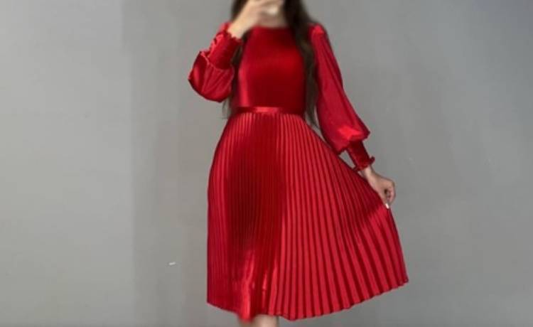 مدل لباس مجلسی کوتاه با دامن پلیسه