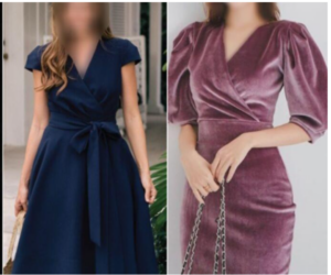 پیراهن یقه هفت با کمربند باریک