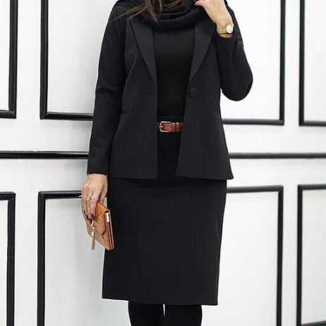 کت و دامن رسمی مشکی مدادی