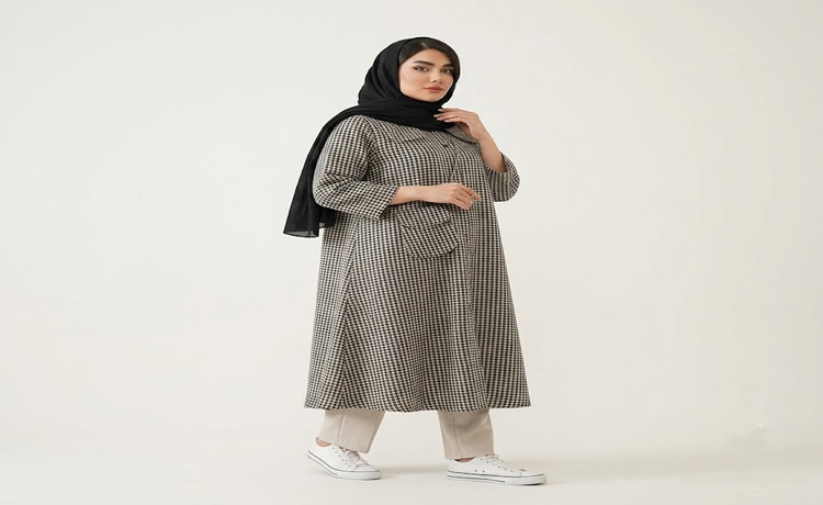 مانتو جلو بسته دکمه دار مدرن