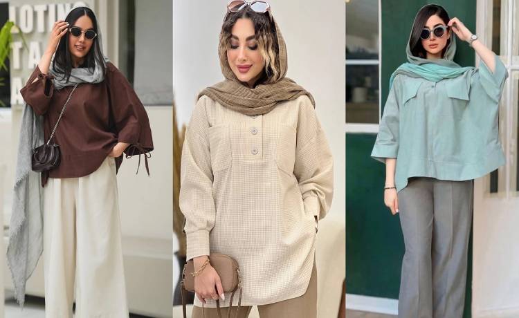 مدل مانتو تابستانی با پارچه نخی ساده راسته