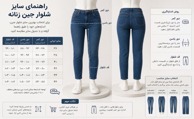 اشتباهات رایج در زمان انتخاب سایز شلوار جین زنانه