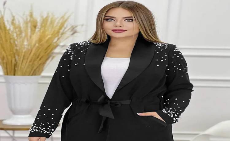 مدل کت زنانه مجلسی دکمه دار یقه آرشال