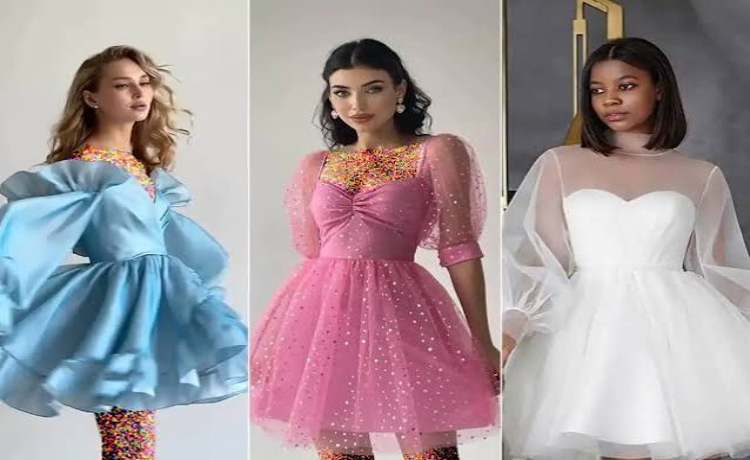 مدل لباس مجلسی عروسکی ساتن