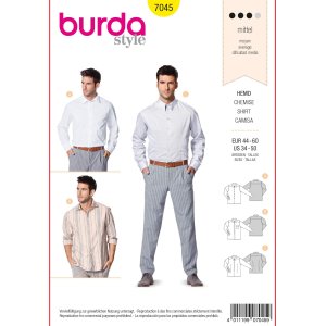 الگو پیراهن مردانه بوردا استایل کد 7045 سایز 44 تا 60 متد مولر