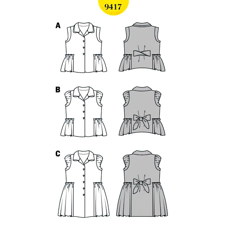 الگو خیاطی پیراهن دخترانه بوردا کیدز کد 9417 سایز 4 تا 9 سال متد مولر