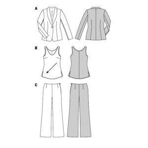 الگو خیاطی تاپ و کت شلوار زنانه بوردا استایل کد 6774 سایز 34 تا 44 متد مولر