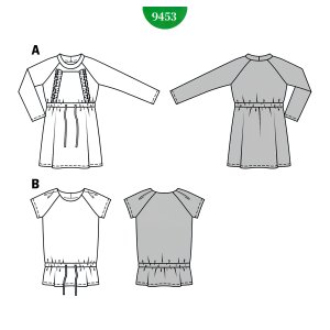 الگو خیاطی تیشرت و پیراهن دخترانه بوردا کیدز کد 9453 سایز 7 تا 13 سال متد مولر
