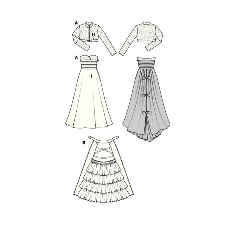 الگوی خیاطی لباس عروس بوردا استایل کد 7251 سایز 36 تا 44 متد مولر