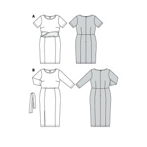 خرید اینترنتی الگو خیاطی پیراهن زنانه بوردا استایل کد 6304 سایز 46 تا 56 متد مولر