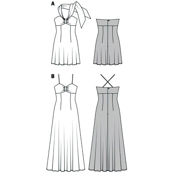 الگو خیاطی پیراهن زنانه بوردا استایل کد 6537 سایز 32 تا 42 متد مولر
