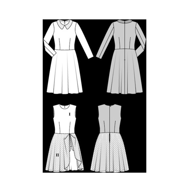 الگوی خیاطی پیراهن زنانه بوردا استایل کد 6833 سایز 34 تا 44 متد مولر