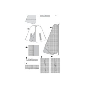 فروش اینترنتی الگو خیاطی شنل زنانه بوردا استایل کد 7154 سایز 36 تا 50 متد مولر