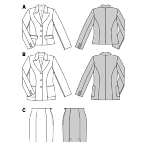 الگو خیاطی کت و دامن زنانه بوردا استایل کد 7135 سایز 36 تا 48 متد مولر