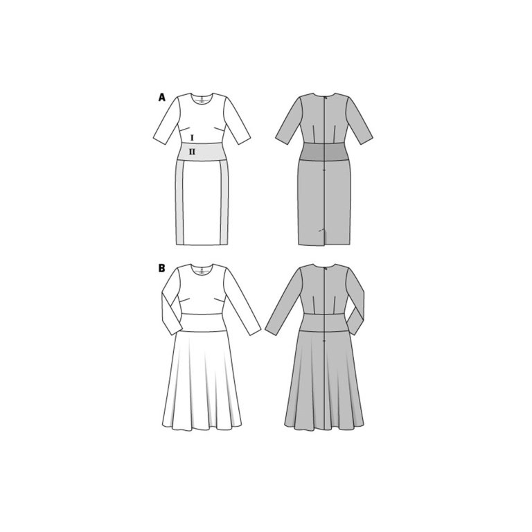 الگوی خیاطی پیراهن مجلسی زنانه بوردا استایل کد 6454 سایز 34 تا 44 متد مولر
