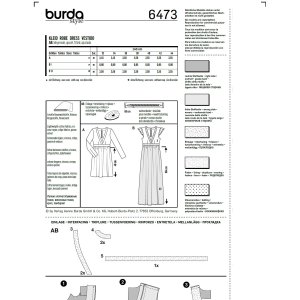 خرید آنلاین الگو پیراهن مجلسی زنانه بوردا استایل کد 6438 سایز 34 تا 44 متد مولر