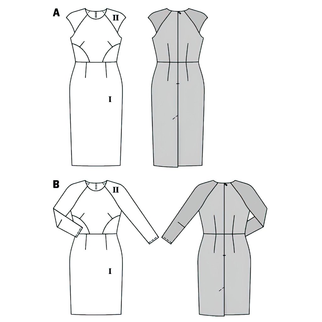 خرید آنلاین الگو پیراهن مجلسی زنانه بوردا استایل کد 6438 سایز 34 تا 44 متد مولر