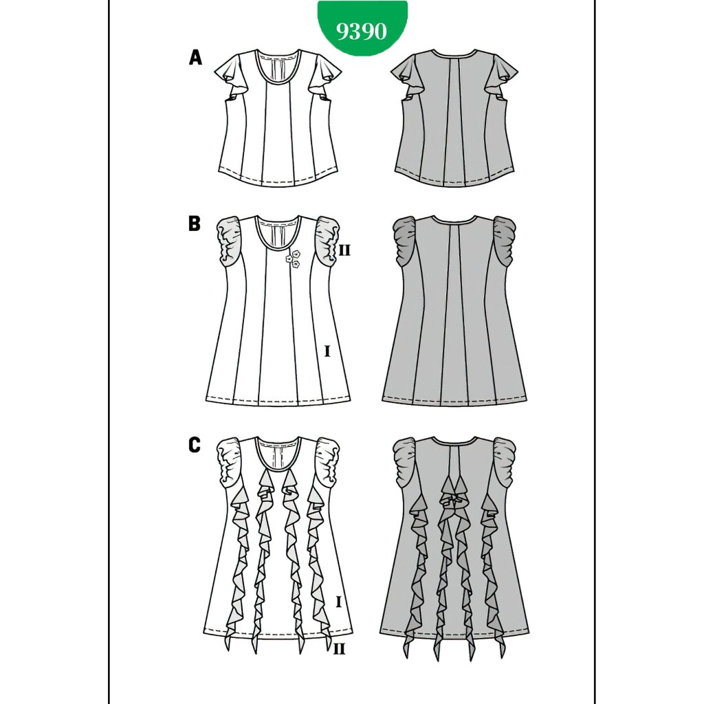 فروش اینترنتی الگو خیاطی پیراهن مجلسی دخترانه بوردا کیدز کد 9390 سایز 2 تا 7 سال متد مولر