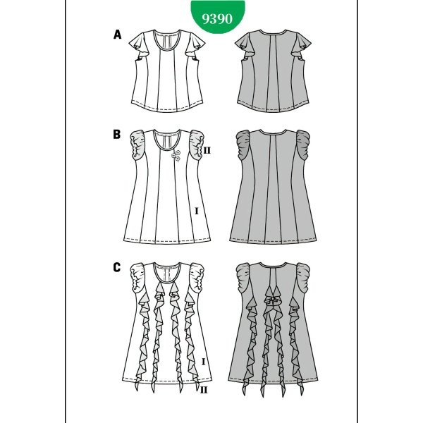 الگو خیاطی پیراهن مجلسی دخترانه بوردا کیدز کد 9390 سایز 2 تا 7 سال متد مولر