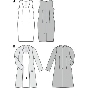 الگو خیاطی پیراهن و سارافون زنانه بوردا استایل کد 7008 سایز 44 تا 54 متد مولر