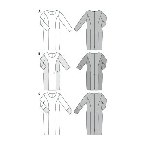 الگو خیاطی پیراهن زنانه بوردا استایل کد 6620 سایز 46 تا 60 متد مولر