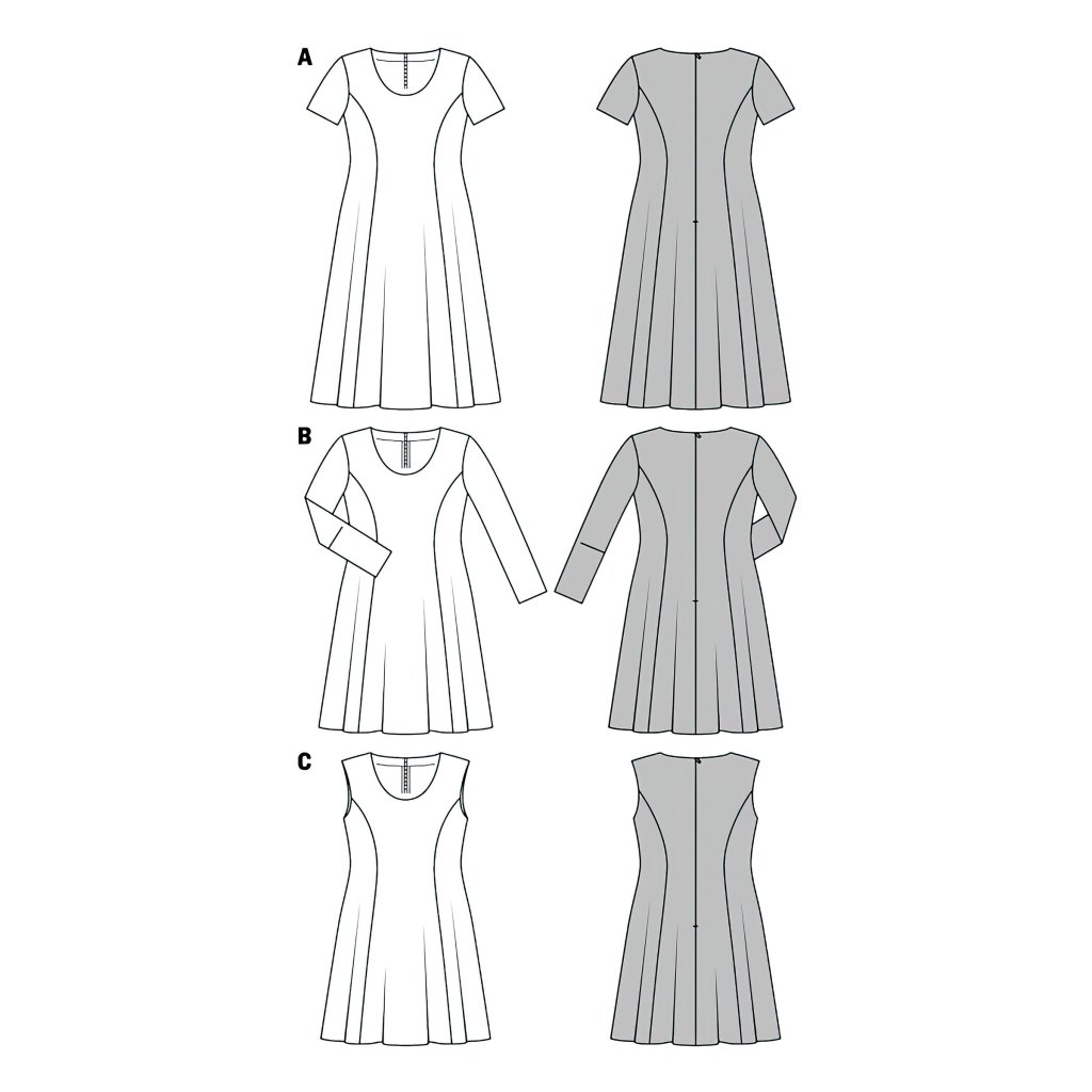 فروش اینترنتی الگو خیاطی پیراهن زنانه بوردا استایل کد 6680 سایز 46 تا 60 متد مولر