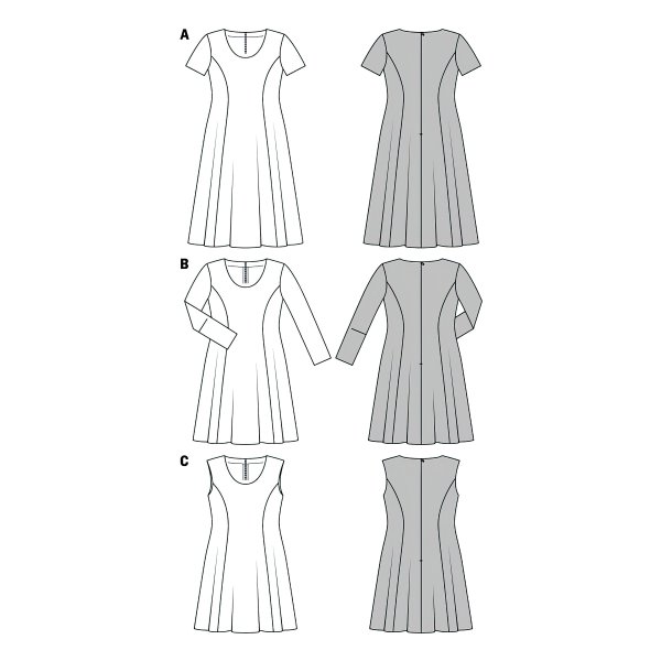 الگو خیاطی پیراهن زنانه بوردا استایل کد 6680 سایز 46 تا 60 متد مولر