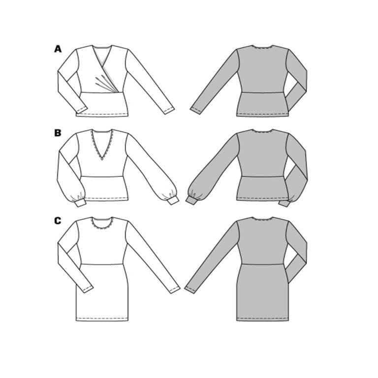 الگو خیاطی پیراهن و بلوززنانه بوردا استایل کد 6848 سایز 34 تا 46 متد مولر