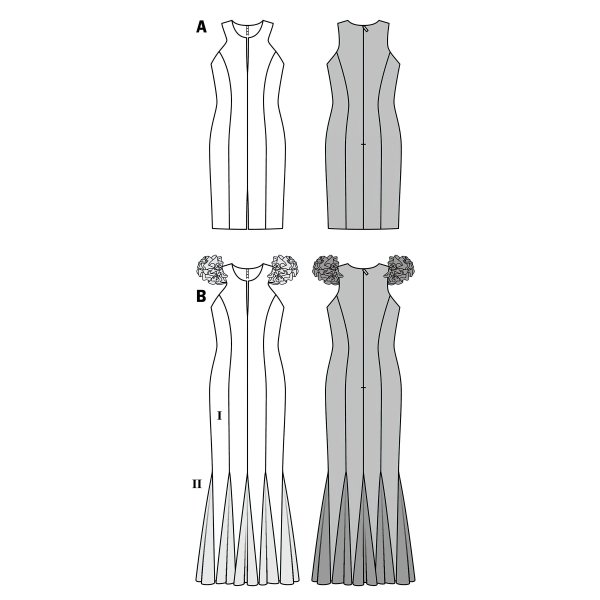 الگو خیاطی پیراهن مجلسی زنانه بوردا استایل کد 6995 سایز 32 تا 42 متد مولر
