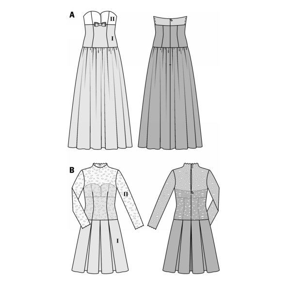 الگوی خیاطی پیراهن مجلسی زنانه بوردا استایل کد 6996 سایز 34 تا 44 متد مولر