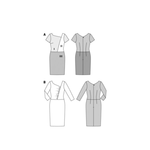 الگوی خیاطی پیراهن زنانه بوردا استایل کد 6575 سایز 34 تا 44 متد مولر