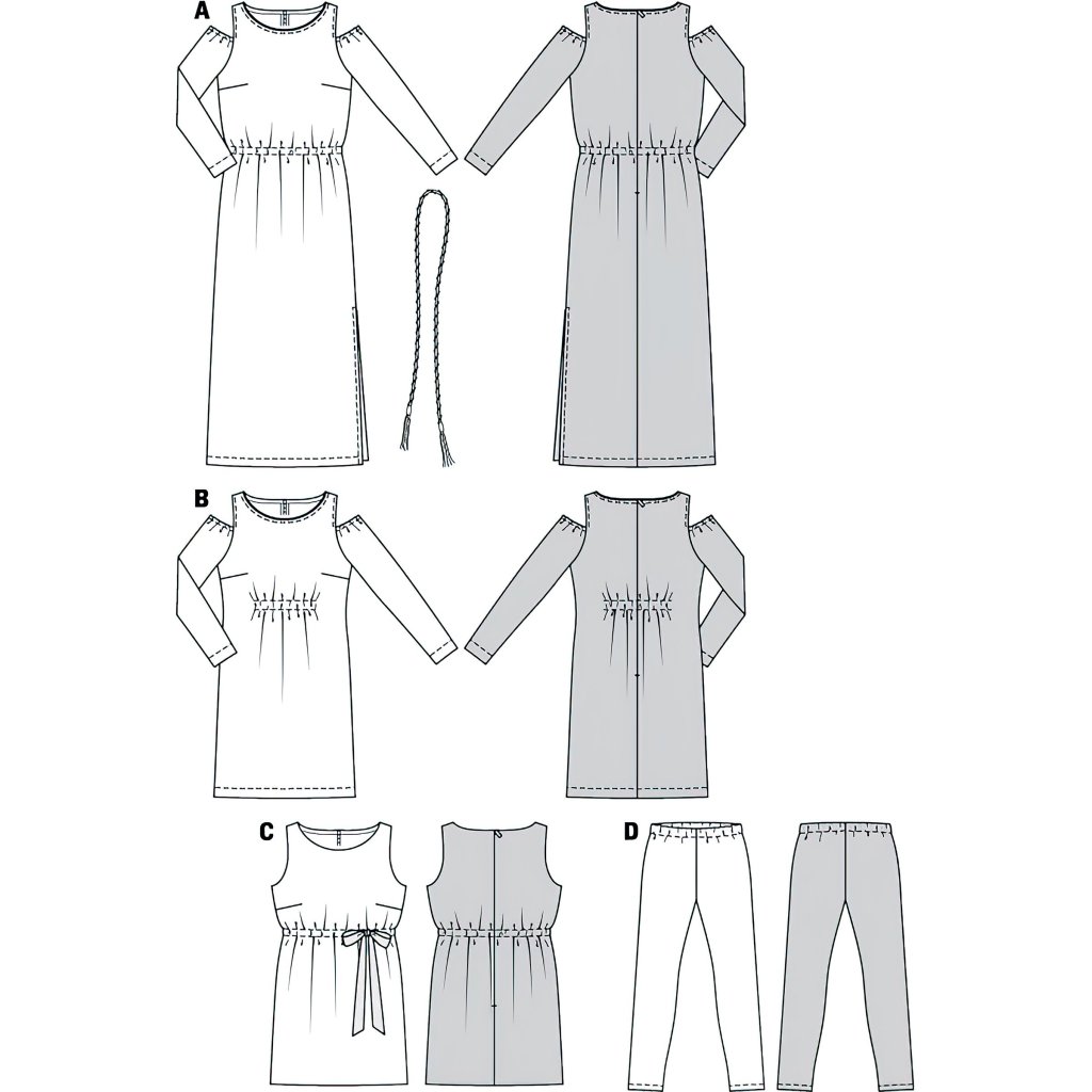 خرید آنلاین الگو خیاطی پیراهن و شلوار زنانه بوردا استایل کد 7392 سایز 44 تا 60 متد مولر