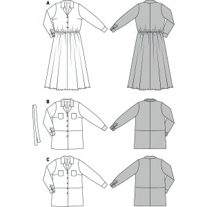 الگو خیاطی پیراهن و تونیک زنانه بوردا استایل کد 7168 سایز 44 تا 56 متد مولر