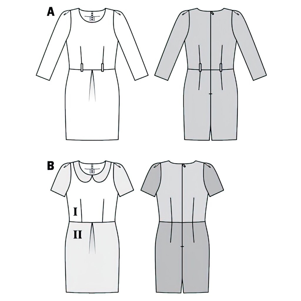 الگو خیاطی پیراهن  زنانه بوردا استایل کد 7309 سایز 32 تا 44 متد مولر