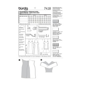 فروش اینترنتی الگوی خیاطی ست لباس خواب زنانه بوردا استایل کد 7418 سایز 34 تا 44 متد مولر