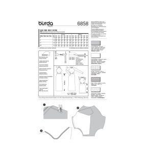 خرید آنلاین الگوی خیاطی پیراهن مجلسی زنانه بوردا استایل کد 6858 سایز 32 تا 42 متد مولر