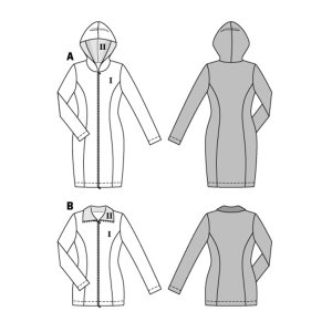 خرید آنلاین الگو خیاطی کت و ژاکت زنانه بوردا استایل کد 6847 سایز 34 تا 44 متد مولر