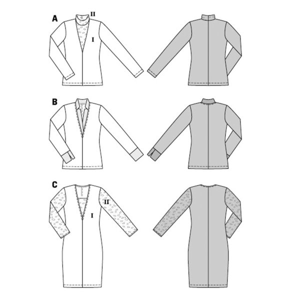 الگوی خیاطی پیراهن و بلوز زنانه بوردا استایل کد 6694 سایز 34 تا 46 متد مولر