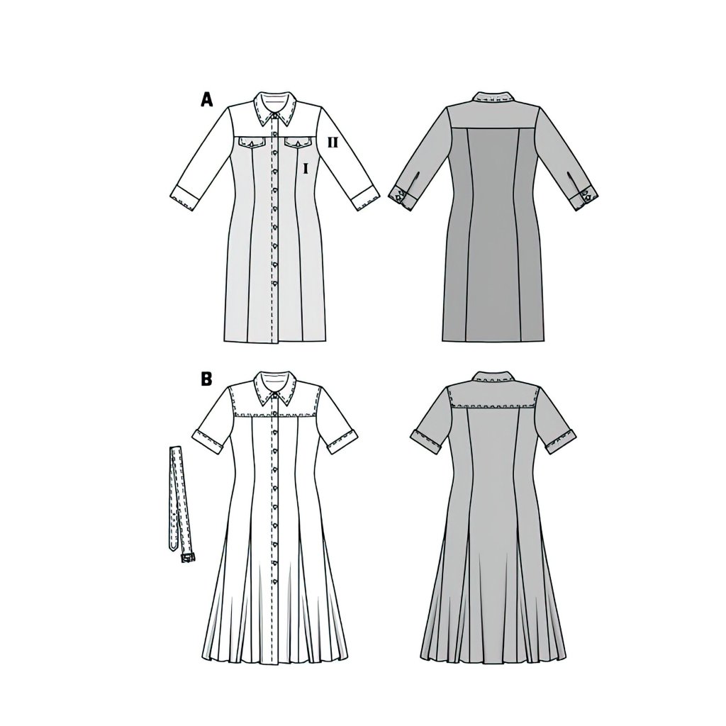 الگو خیاطی مانتو و پیراهن زنانه بوردا استایل کد 6644 سایز 36 تا 46 متد مولر