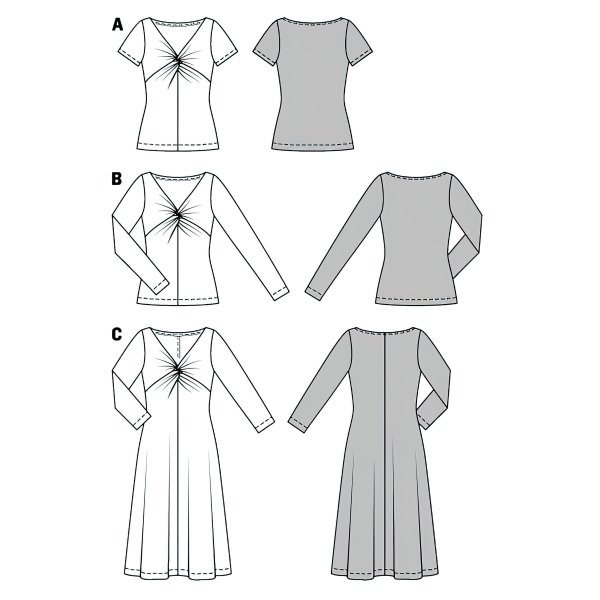 الگو خیاطی بلوز و پیراهن زنانه بوردا استایل کد 6911 سایز 34 تا 46 متد مولر