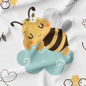 پارچه ملحفه پارچه باما مدل زنبور و ابر  کد 5011994