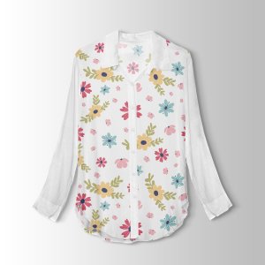 خرید آنلاین  پارچه لباس پارچه باما مدل کرپ بوگاتی طرح گل رنگی  کد 6011261