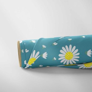 خرید آنلاین پارچه ملحفه پارچه باما مدل مخمل طرح گل بابونه کد 5011169