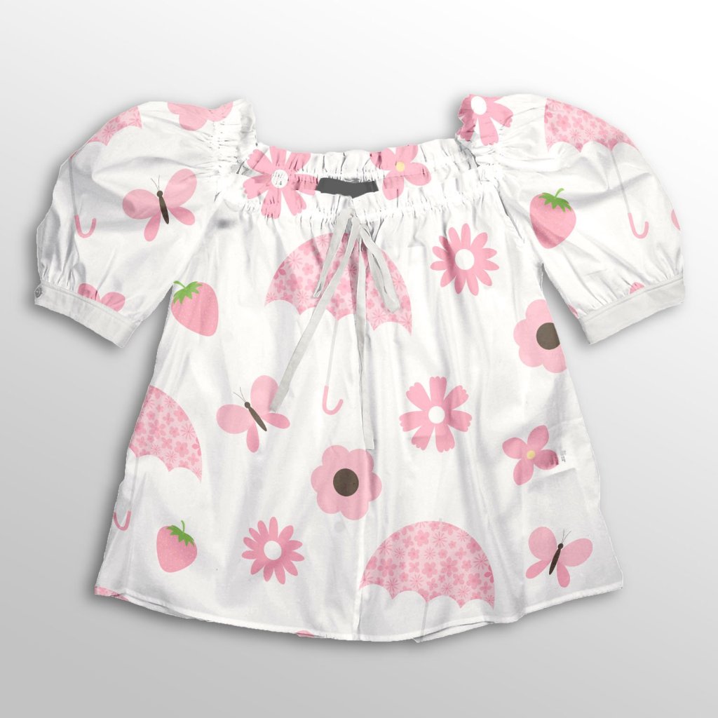 فروش اینترنتی  پارچه لباس پارچه باما مدل کرپ بوگاتی طرح گل و چتر کد 6011251