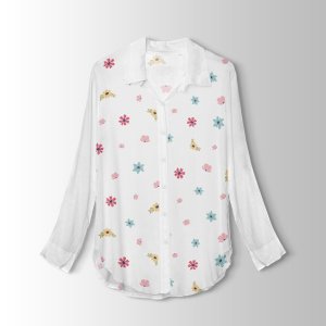 خرید آنلاین  پارچه لباس پارچه باما مدل کرپ بوگاتی طرح گل ریز رنگی کد 6011265