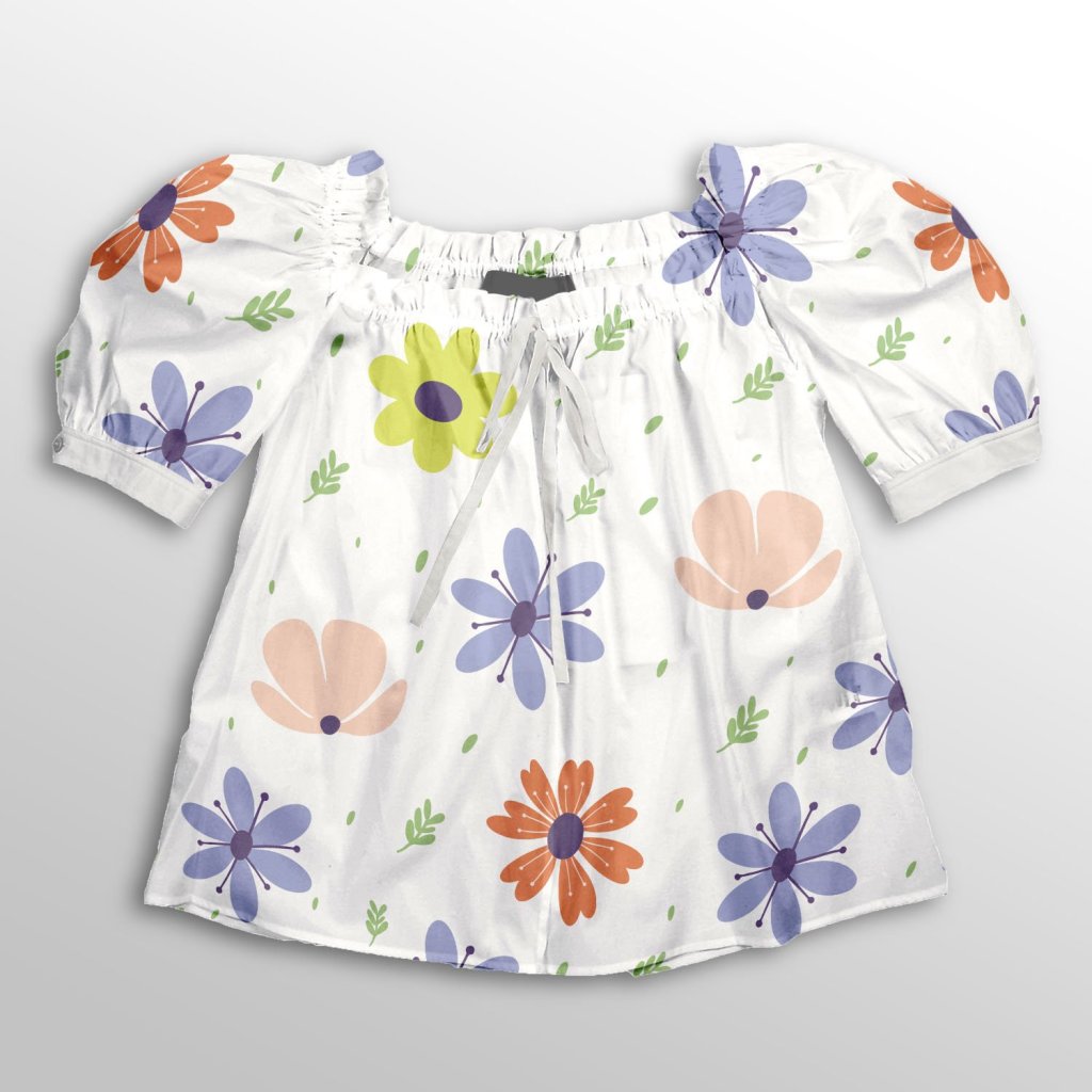 خرید اینترنتی  پارچه لباس پارچه باما مدل کرپ بوگاتی طرح گل گلی کد 6011267